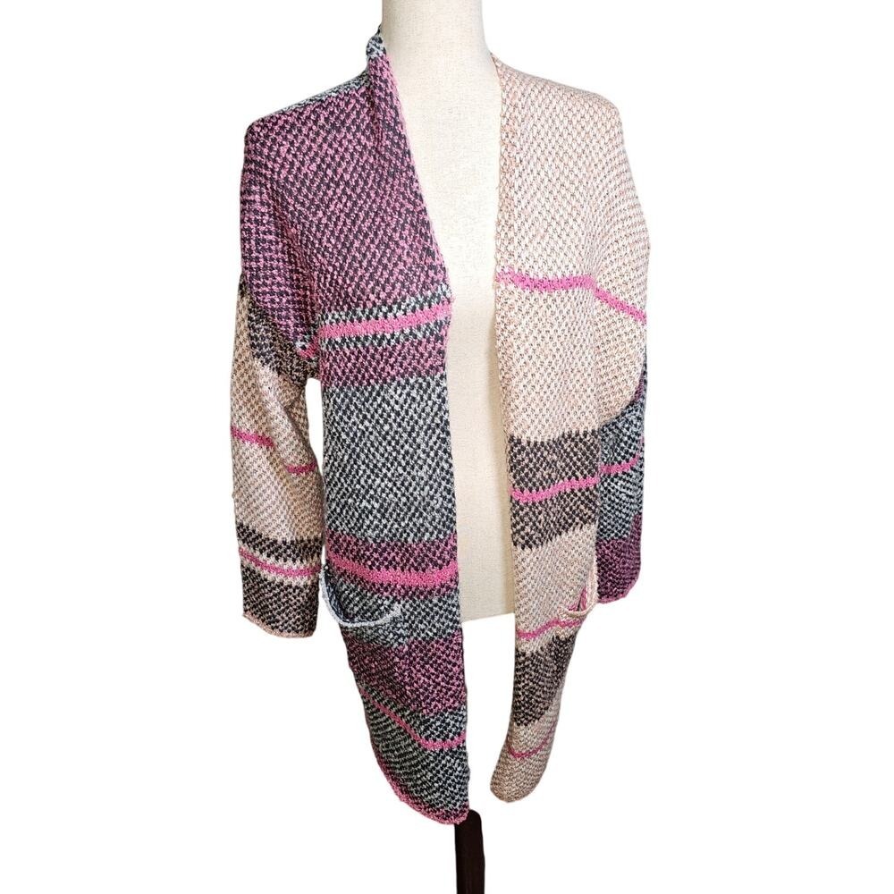 Audry Parks Long Cozy Cardigan Open Front Sweater with Pockets Medium